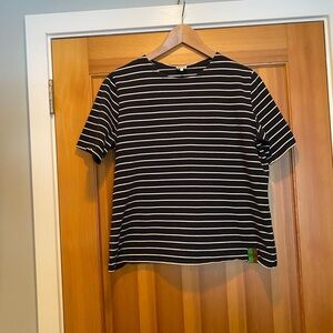 KULE Navy and White Striped The Modern Tee
